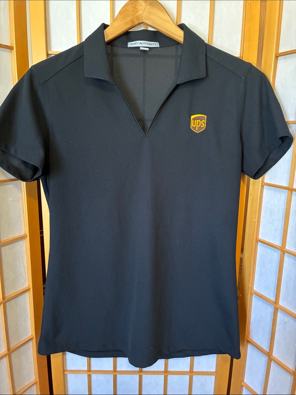 Port Authority Black Ladies UPS Logo Polo